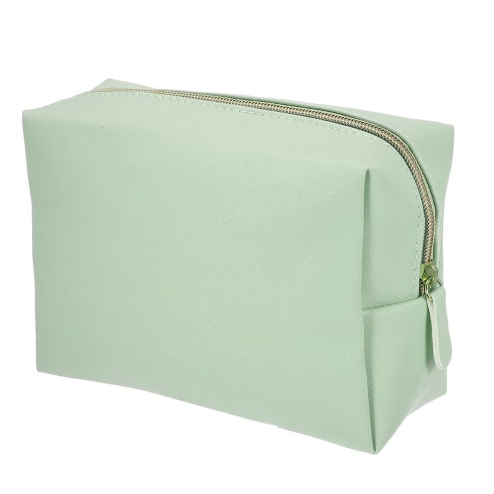 PU Leather Travel Large Make Up Brush Organizer Toiletry L Size Green